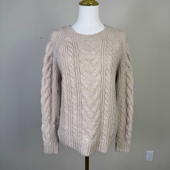 Rachel Zoe Cable Knit Faux Fur Pom Sweater Hat Set US Women's M - Picture 1 of 7